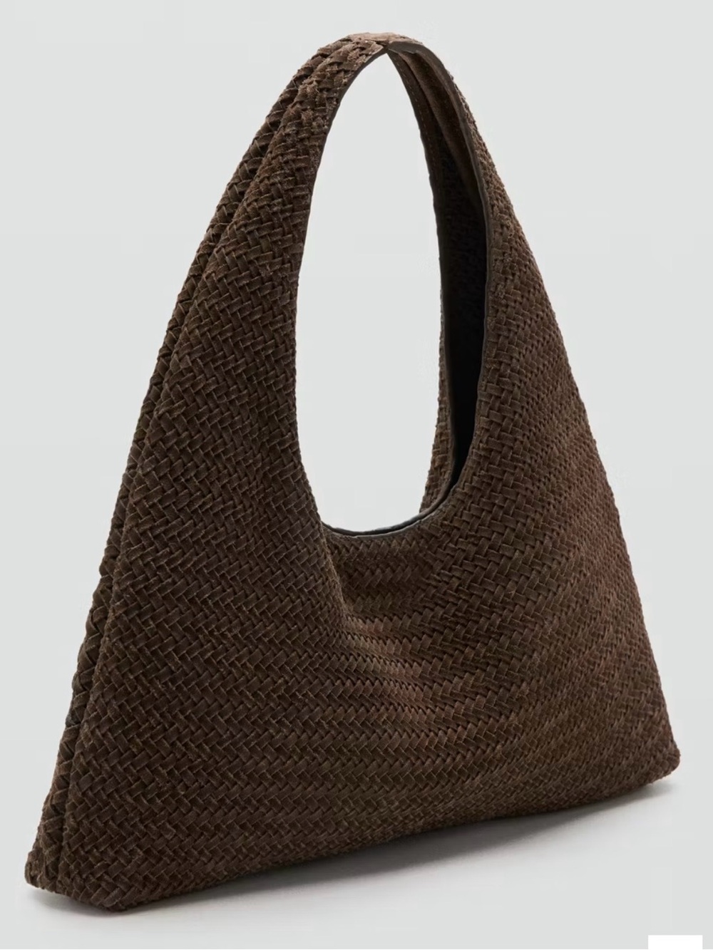 Mango Exclusive Online Braided Leather Shoulder Bag Brown NWOT - Picture 2 of 7